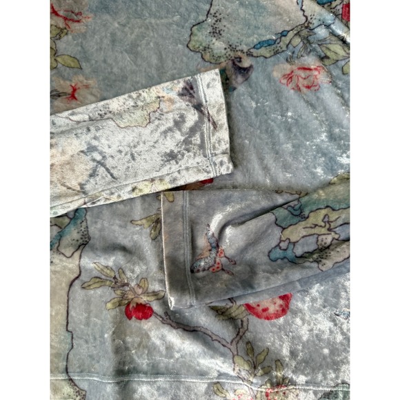 Vintage Floral Velvet Turtleneck Top Cottagecore Fairycore Long Sleeve - Picture 5 of 7